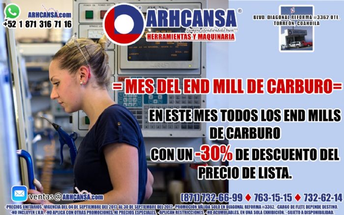 End Mills de Carburo -30% de Descuento
